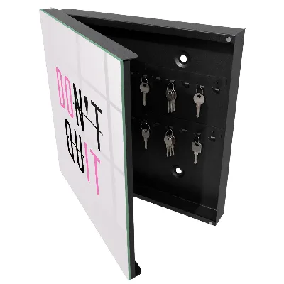 Motivational typography Wall mounted key box