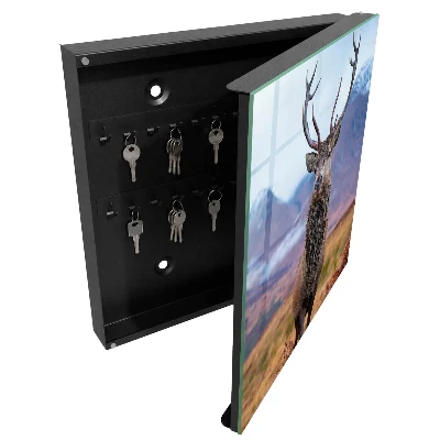Deer in the mountains Key box for wall