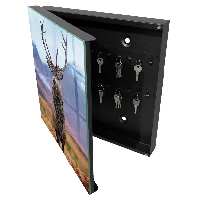 Deer in the mountains Key box for wall