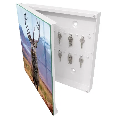 Deer in the mountains Key box for wall