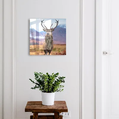 Deer in the mountains Key box for wall