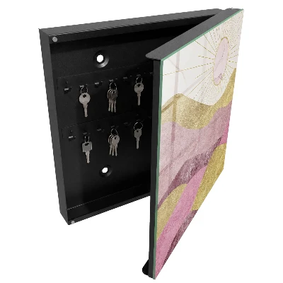 Waves sun rays Key box for wall