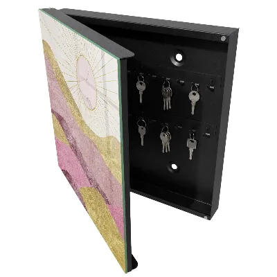 Waves sun rays Key box for wall