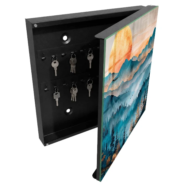 Mountain sunset Key box for wall