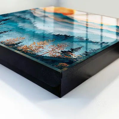 Mountain sunset Key box for wall