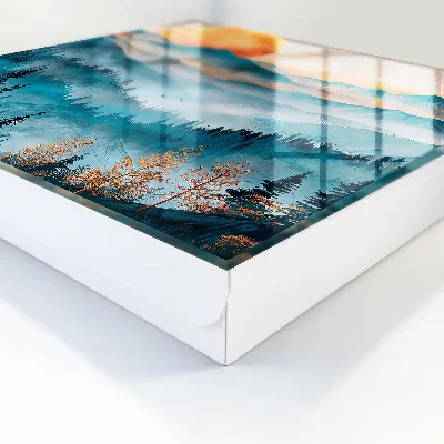 Mountain sunset Key box for wall