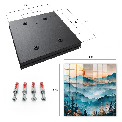 Mountain sunset Key box for wall