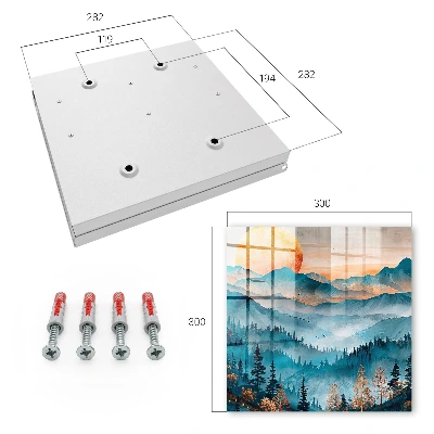 Mountain sunset Key box for wall
