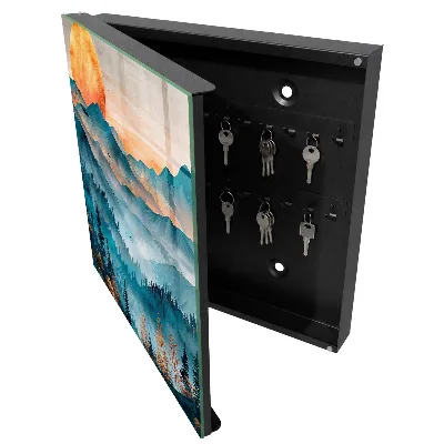 Mountain sunset Key box for wall
