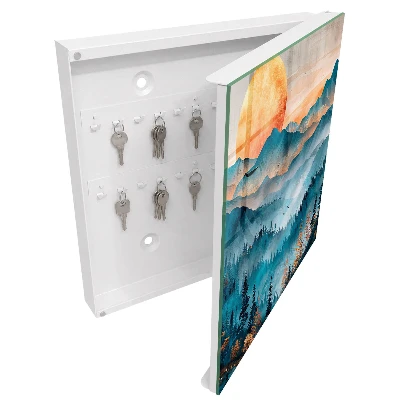 Mountain sunset Key box for wall