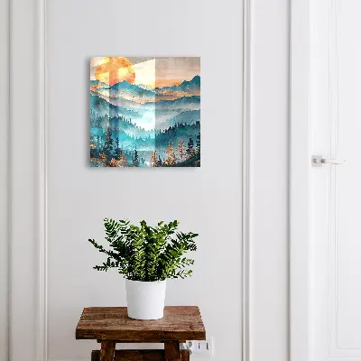 Mountain sunset Key box for wall