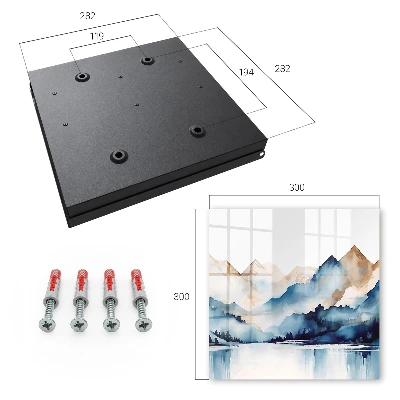 Watercolor mountains Key cabinet