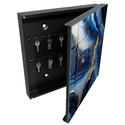 Navy blue streaks Key cabinet