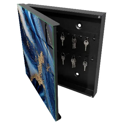 Navy blue streaks Key cabinet