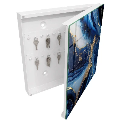 Navy blue streaks Key cabinet