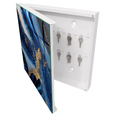 Navy blue streaks Key cabinet