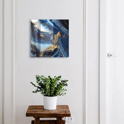 Navy blue streaks Key cabinet