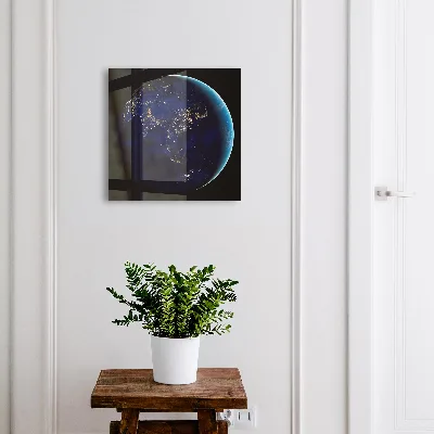 Earth at night Wall mounted key box