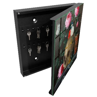 Skull and flowers Key box for wall