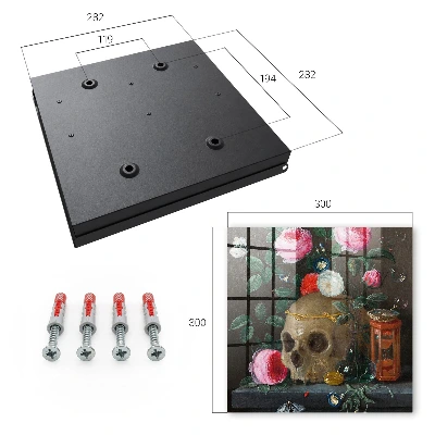 Skull and flowers Key box for wall