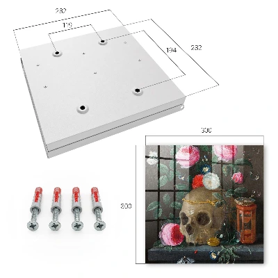 Skull and flowers Key box for wall