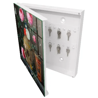 Skull and flowers Key box for wall