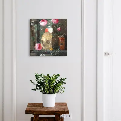 Skull and flowers Key box for wall
