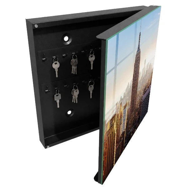 City in the morning Wall mounted key box