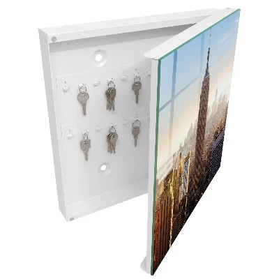 City in the morning Wall mounted key box