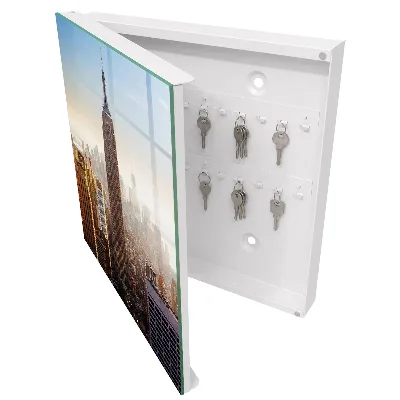 City in the morning Wall mounted key box