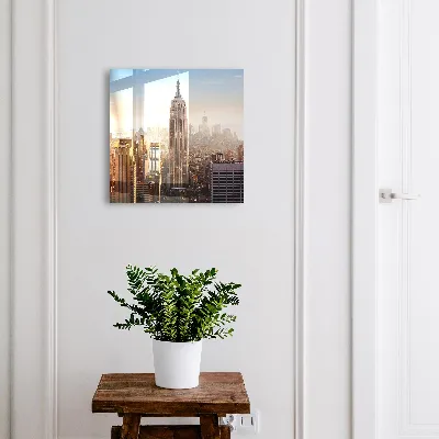 City in the morning Wall mounted key box