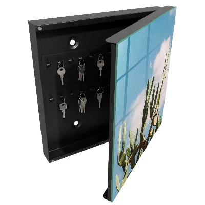 Green cactus Key box for wall