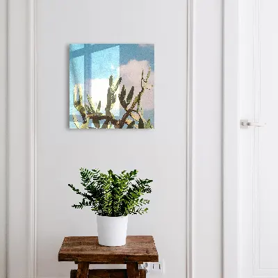 Green cactus Key box for wall