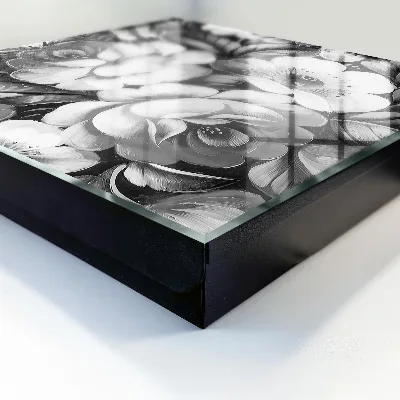 Monochrome flowers Wall mounted key box