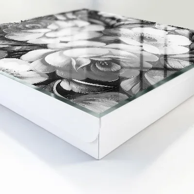 Monochrome flowers Wall mounted key box