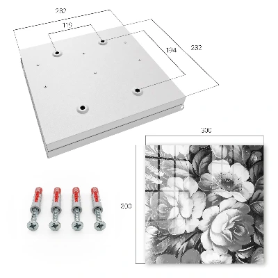 Monochrome flowers Wall mounted key box