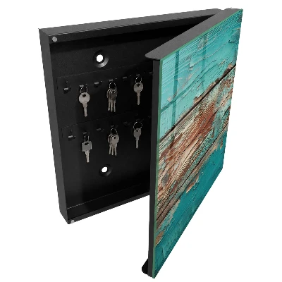 Turquoise wood Key cabinet