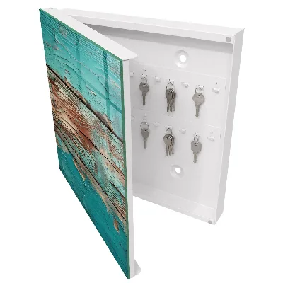 Turquoise wood Key cabinet