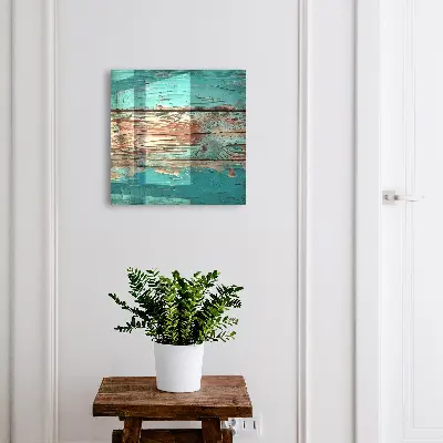 Turquoise wood Key cabinet