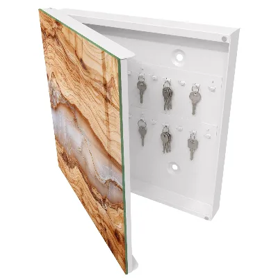 Key cabinet with a wood pattern finish
