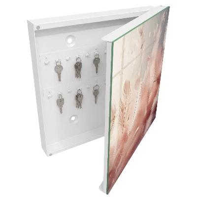 Pastel feathers Key cabinet