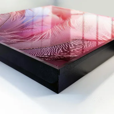 Beautiful pink feathers Key box for wall