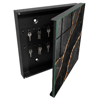 Black and orange stone Wall mounted key box