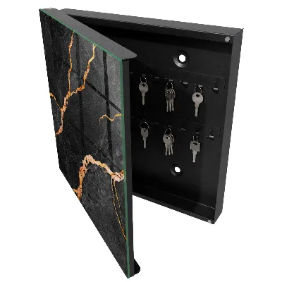 Black and orange stone Wall mounted key box