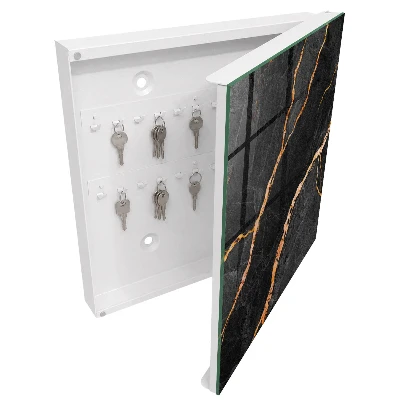 Black and orange stone Wall mounted key box
