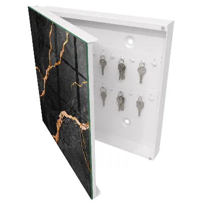 Black and orange stone Wall mounted key box