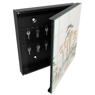 Key cabinet with Japanese landscape print