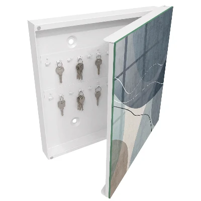 Blue abstraction Wall mounted key box