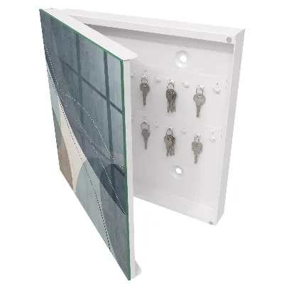 Blue abstraction Wall mounted key box