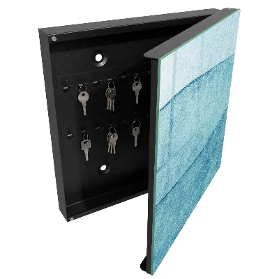 Key cabinet with blue texture finish